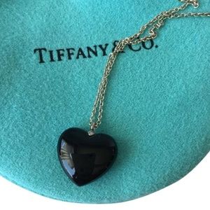 Tiffany & Co. Rare Black Onyx Heart Necklace